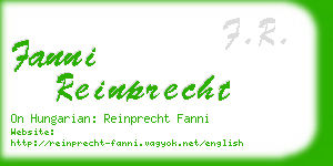 fanni reinprecht business card